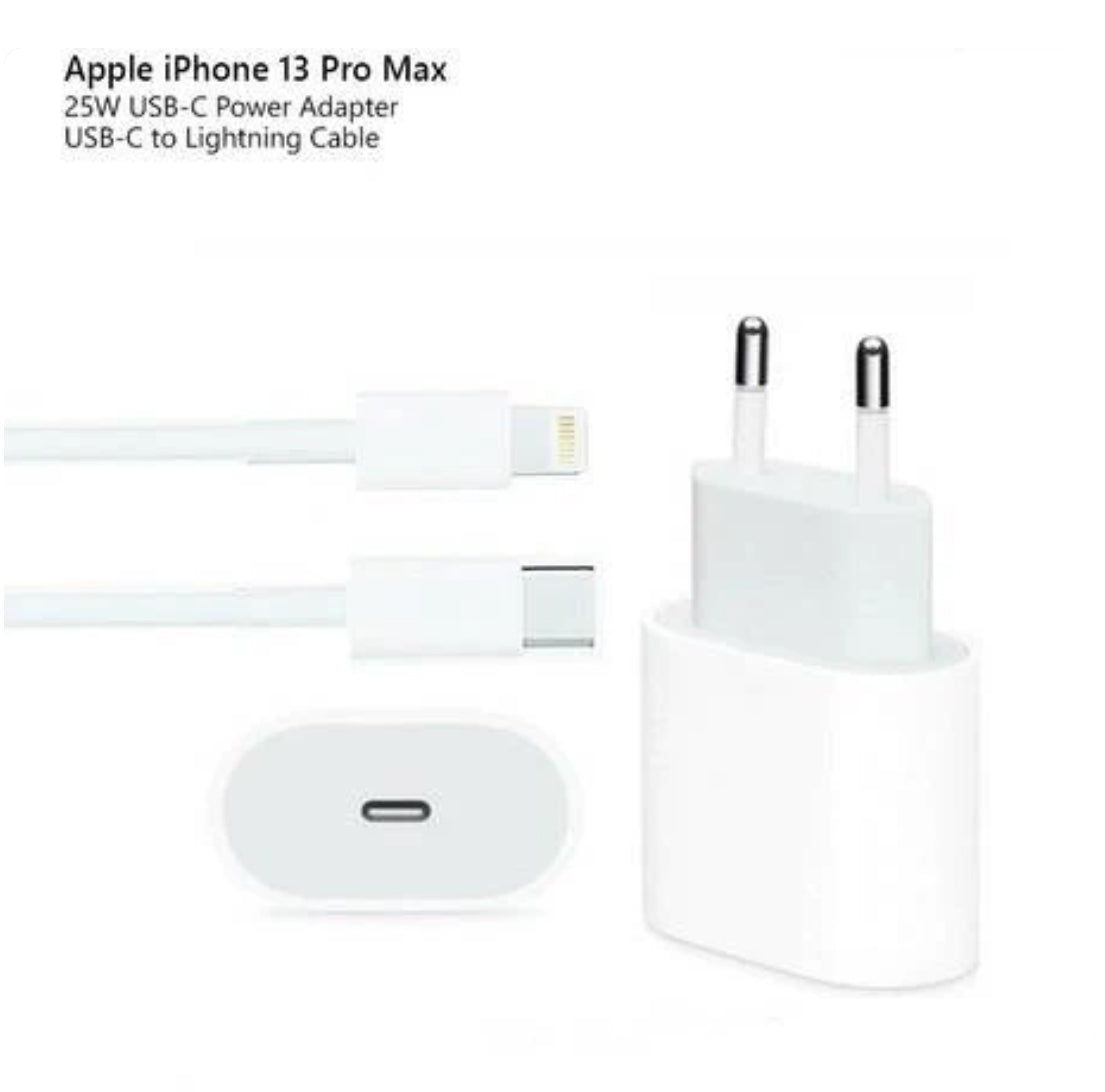 25W PD Adapter Charger USB-C to Lightning Cable For iPhone