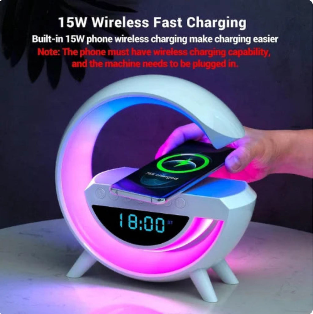 15W Lamp Speaker & Wireless Charger 1500mAh Rechargeable