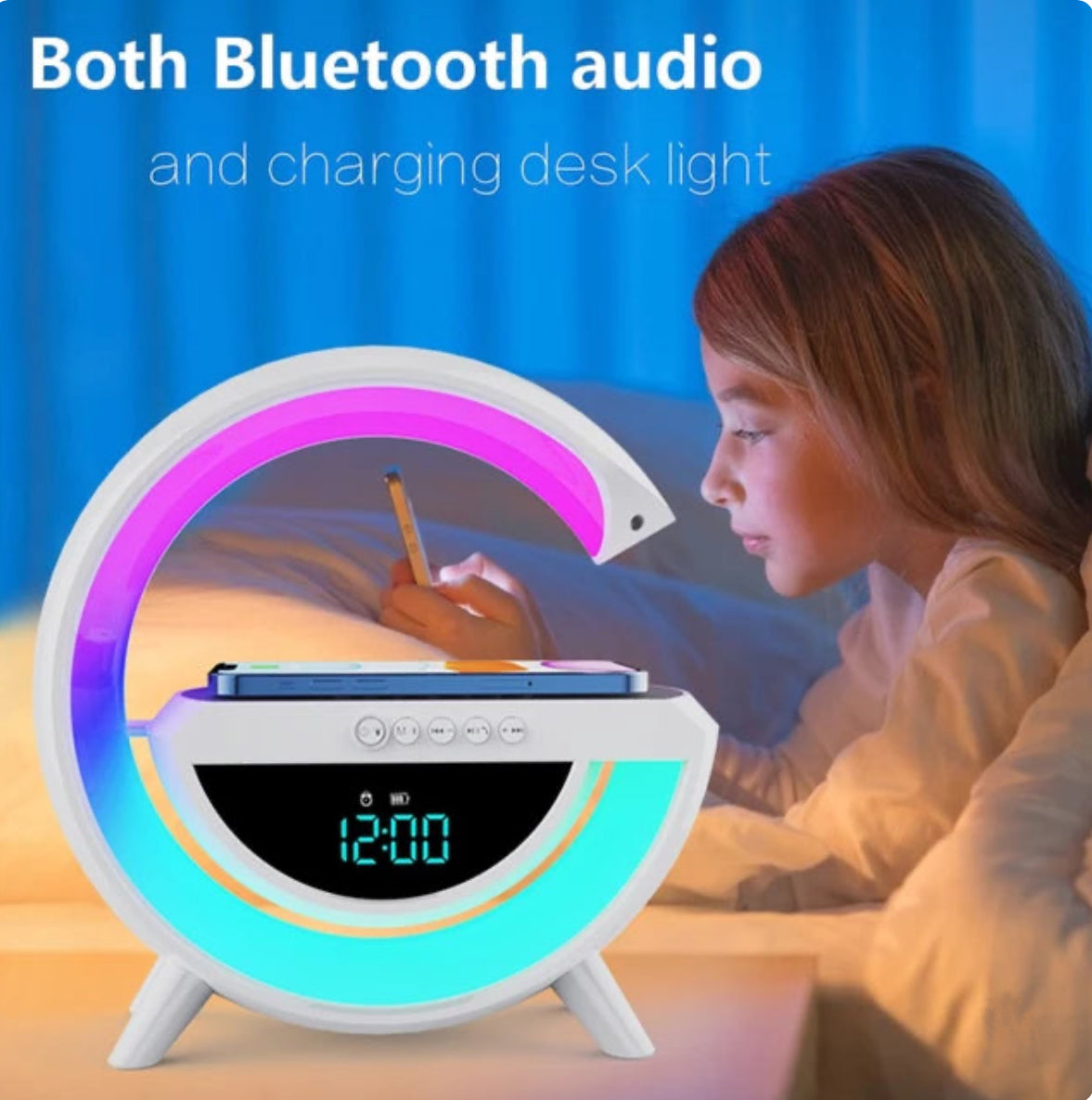 15W Lamp Speaker & Wireless Charger 1500mAh Rechargeable