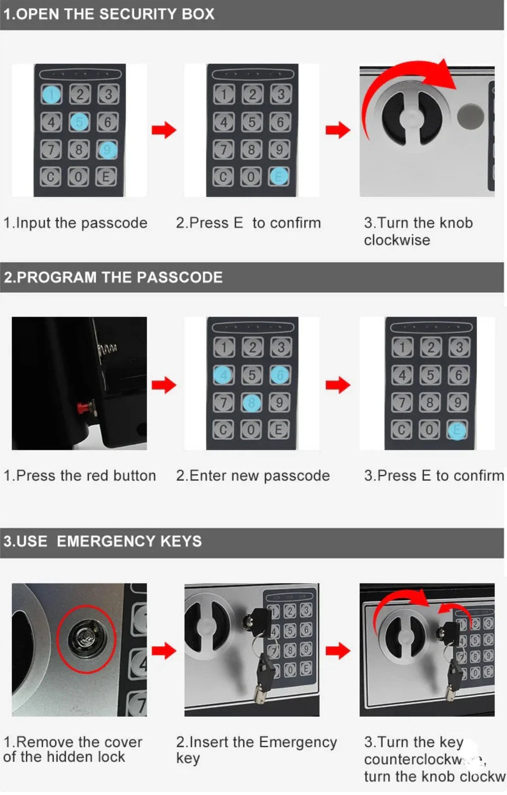 Safe Box Mini Digital Electronic Keypad Lock Safe Box Built In 2 Locking Bolts For Home & Offices