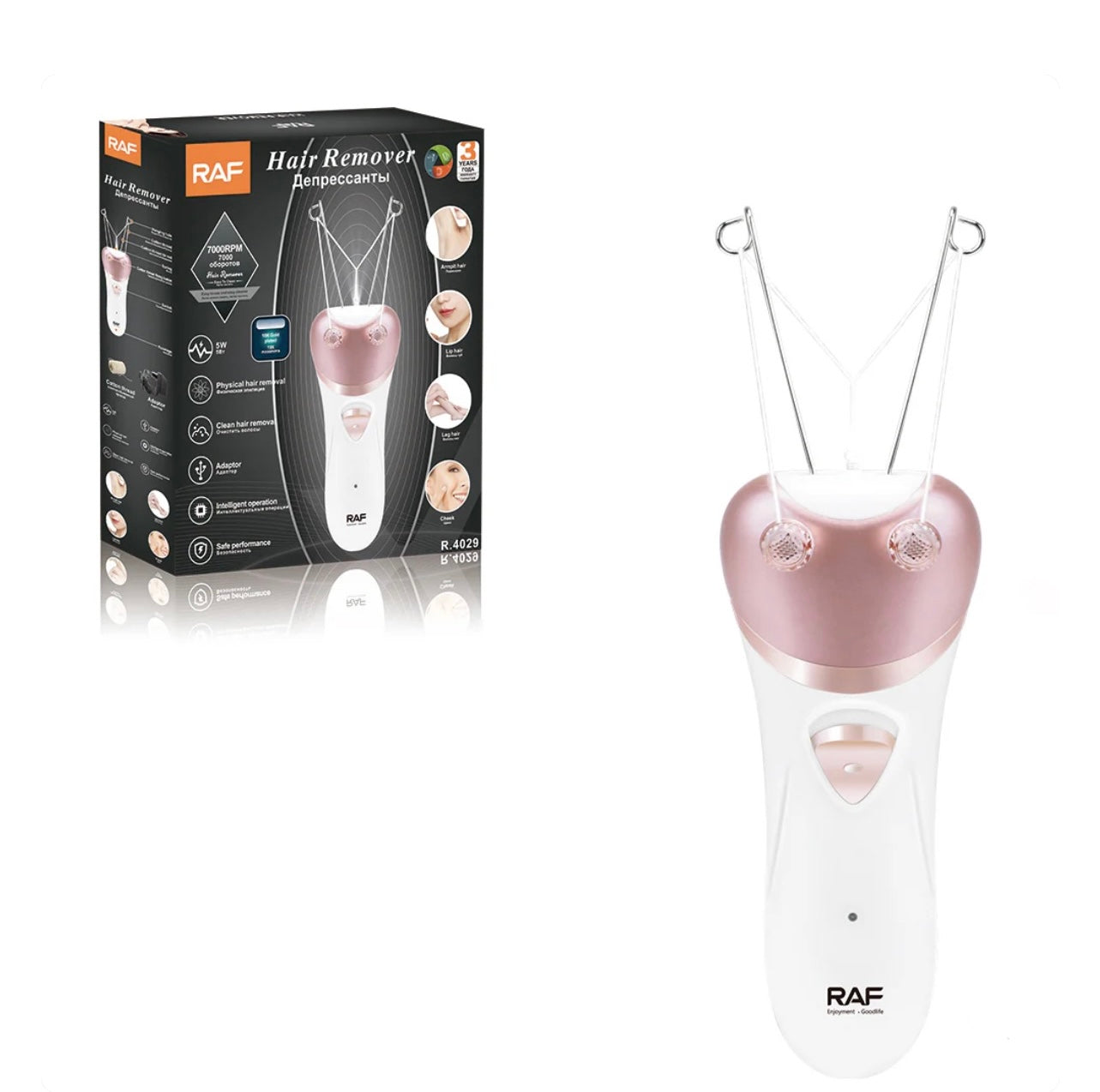 RAF Cordless Cotton Thread Face Epilator Rechargeable R4029