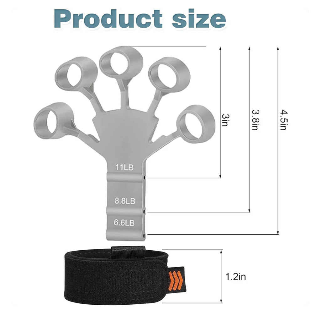 Hand Grip Strengthener - Adjustable Finger Exerciser and Finger Stretcher