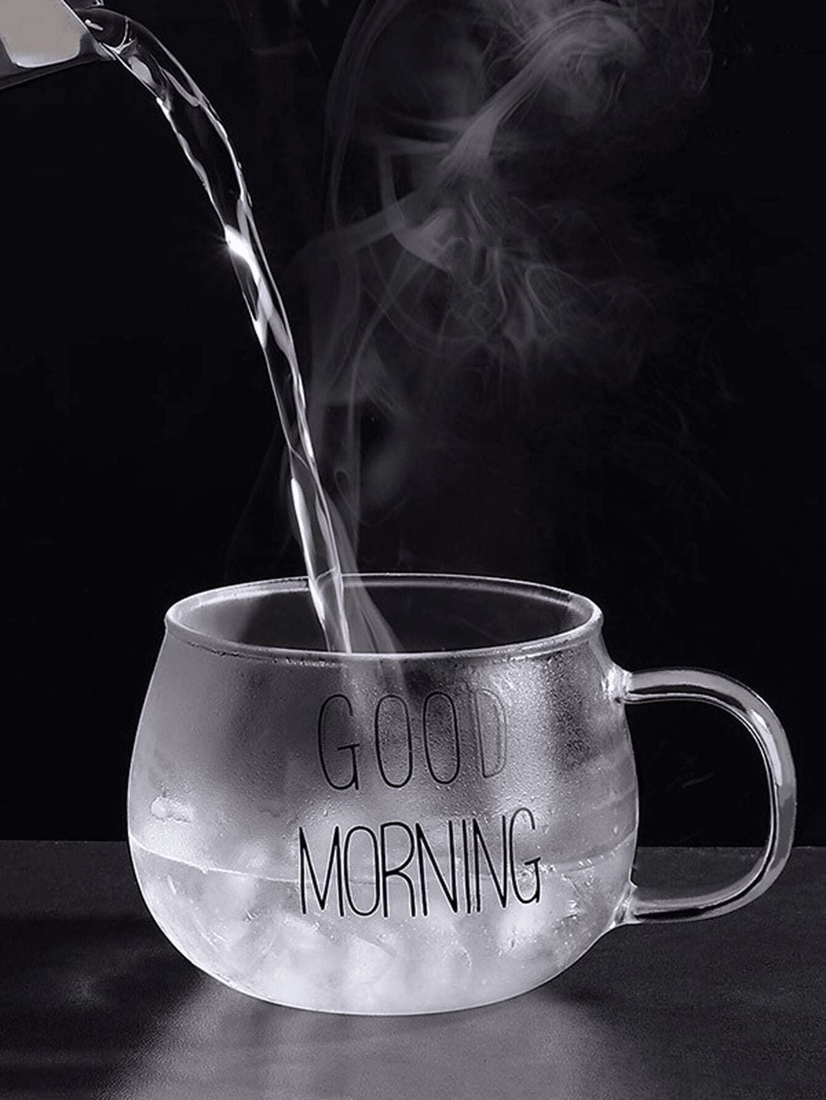 “GOOD MORNING” Glass Mug