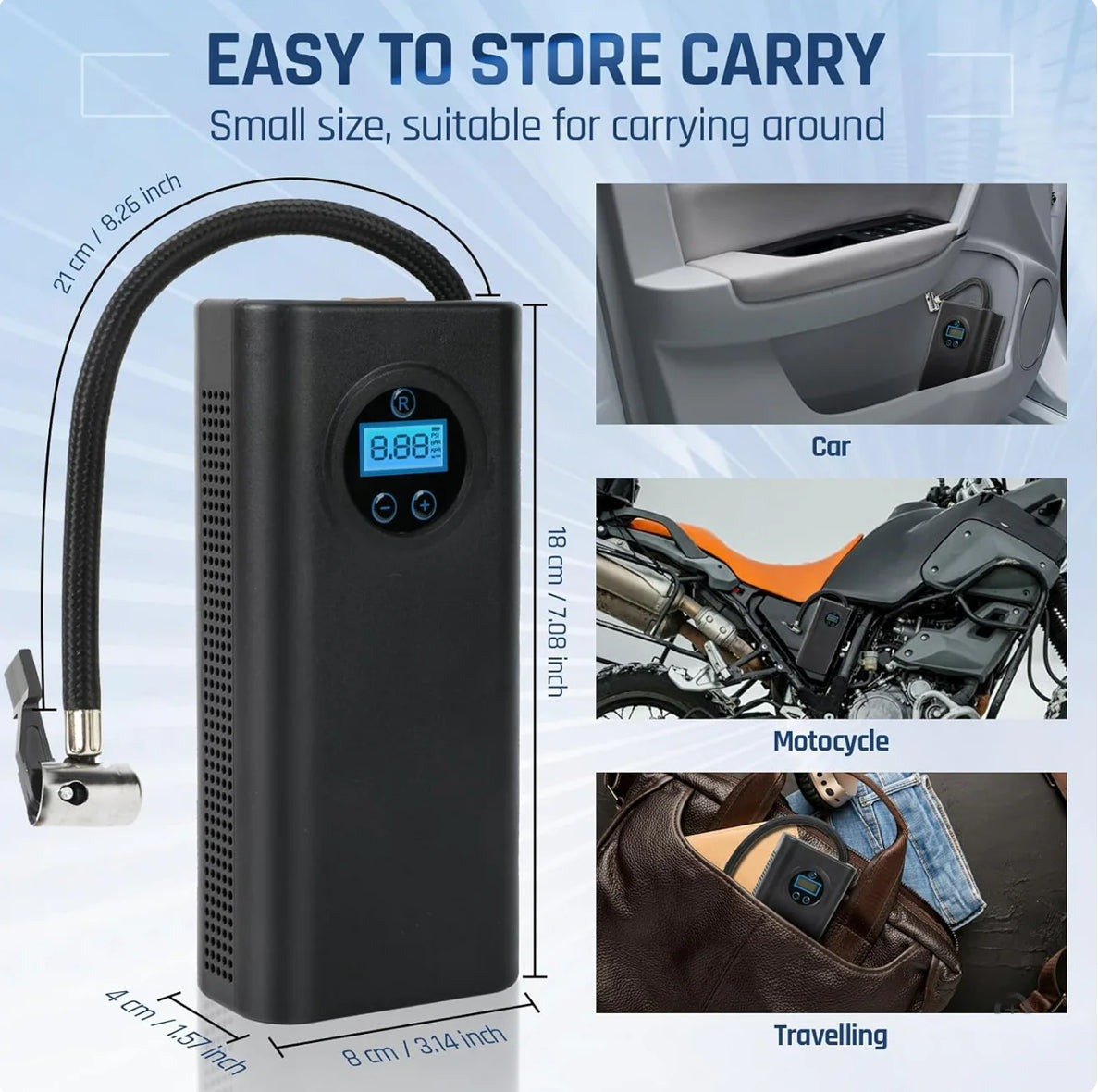 Tire Inflator Portable Air Compressor, Cordless Air Pump