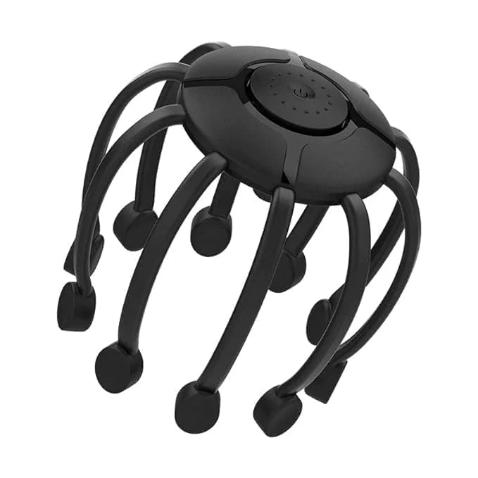 Portable Electric Head Massager – Hands-Free Black Design for Stress, Headache & Pain Relief
