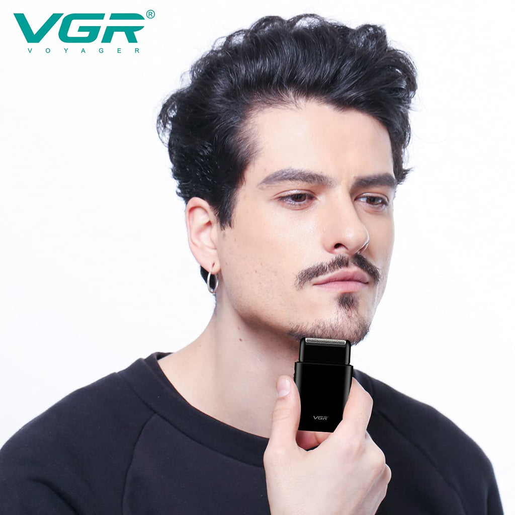 VGR V390 Ultra-Thin Electric Shaver & Beard Trimmer – Rechargeable Razor with USB