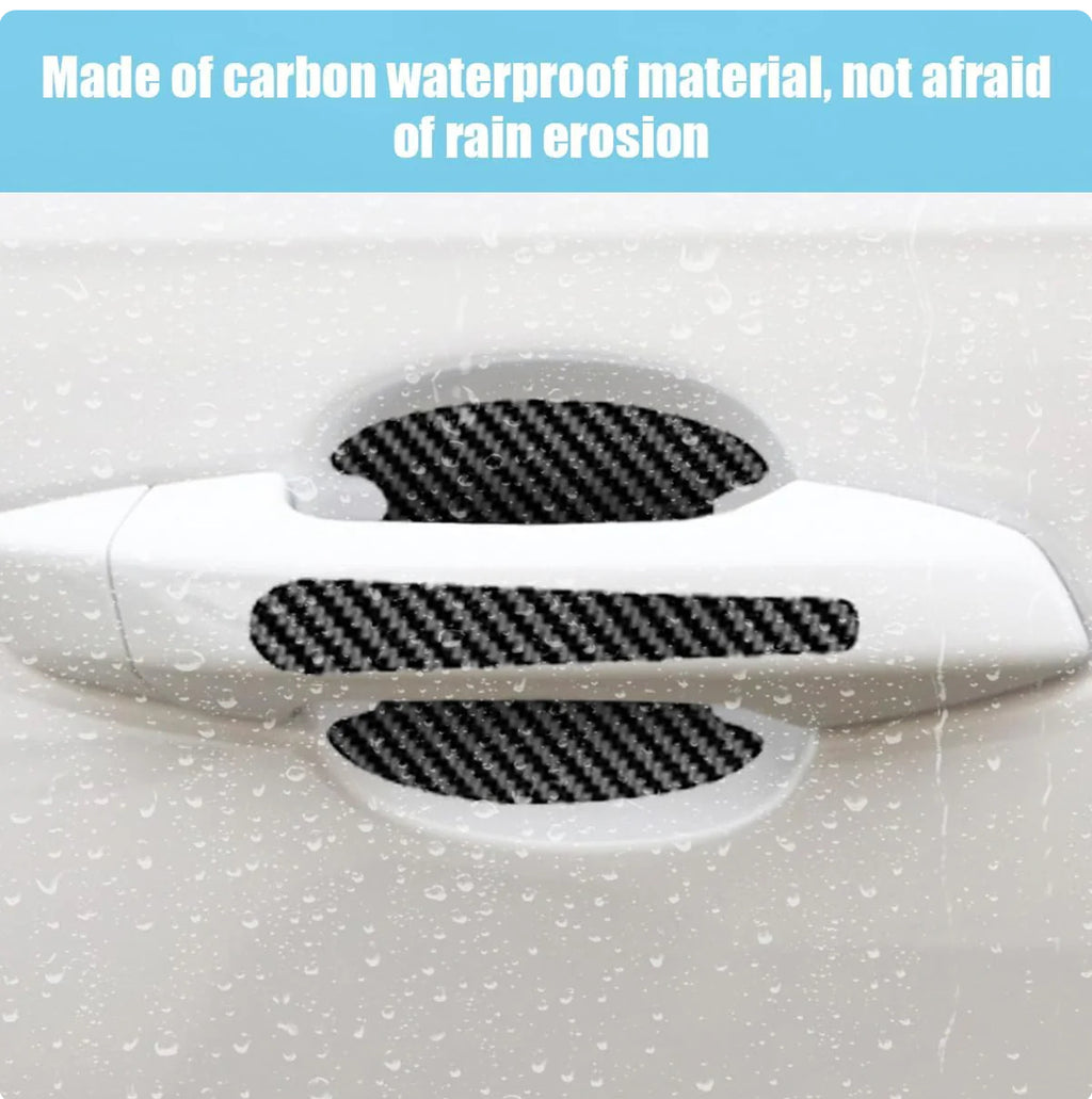 8PCS/SET Carbon Fiber Car Door Handle Protector Cover Inner Bowl Anti Scratch Sticker
