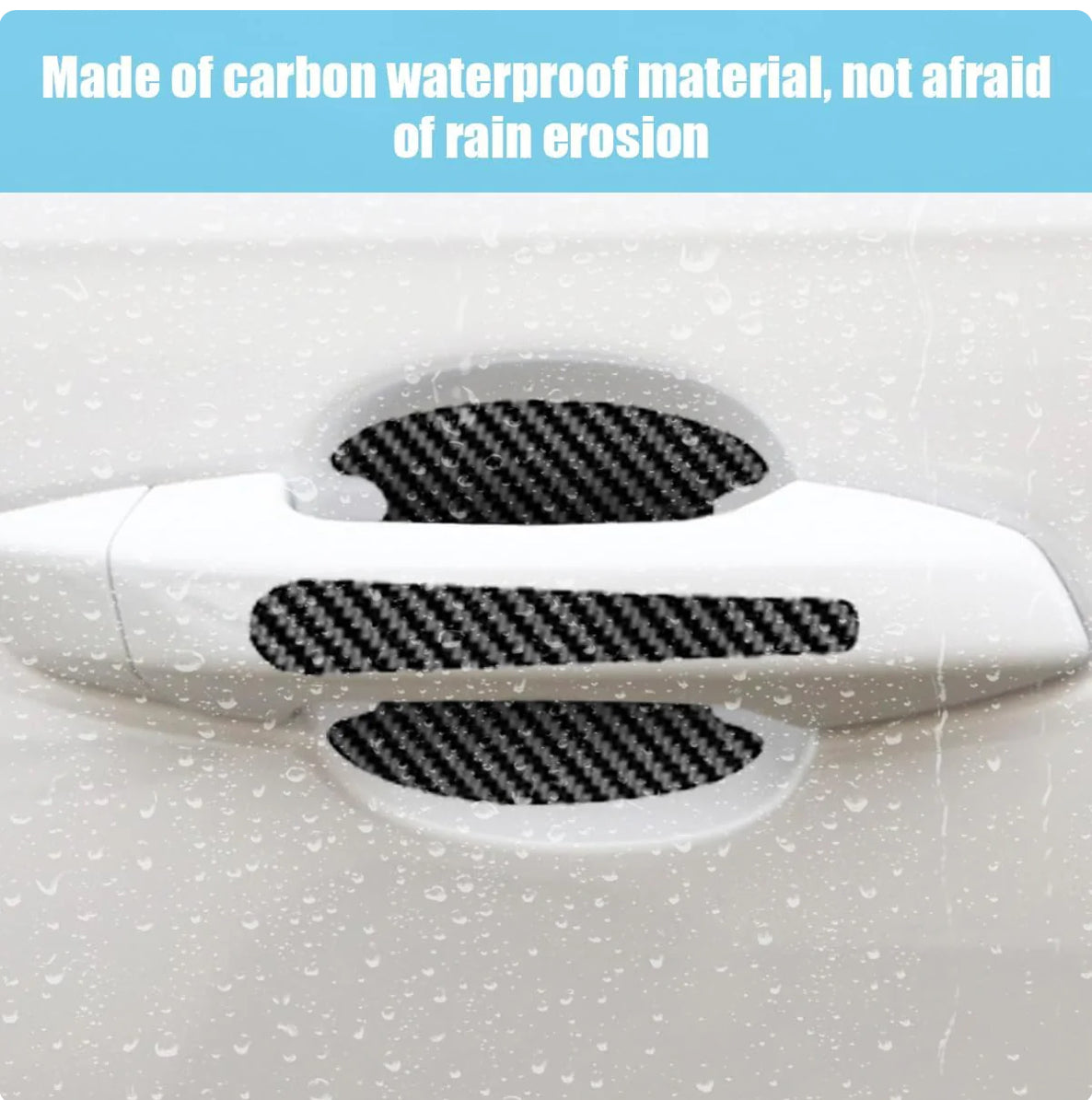 8PCS/SET Carbon Fiber Car Door Handle Protector Cover Inner Bowl Anti Scratch Sticker