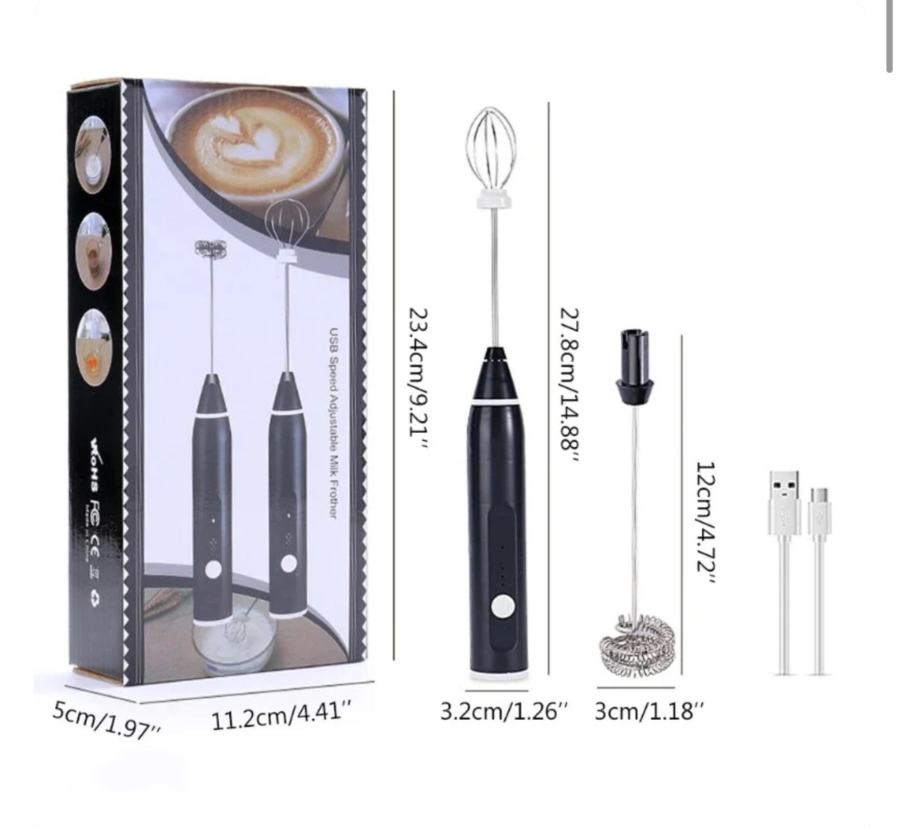 Portable Electric Milk Frothers Rechargeable for Coffee Mixer Cream mixer