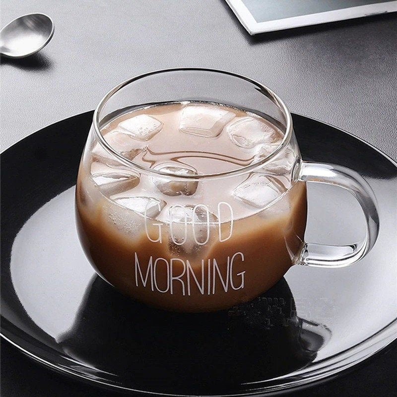 “GOOD MORNING” Glass Mug