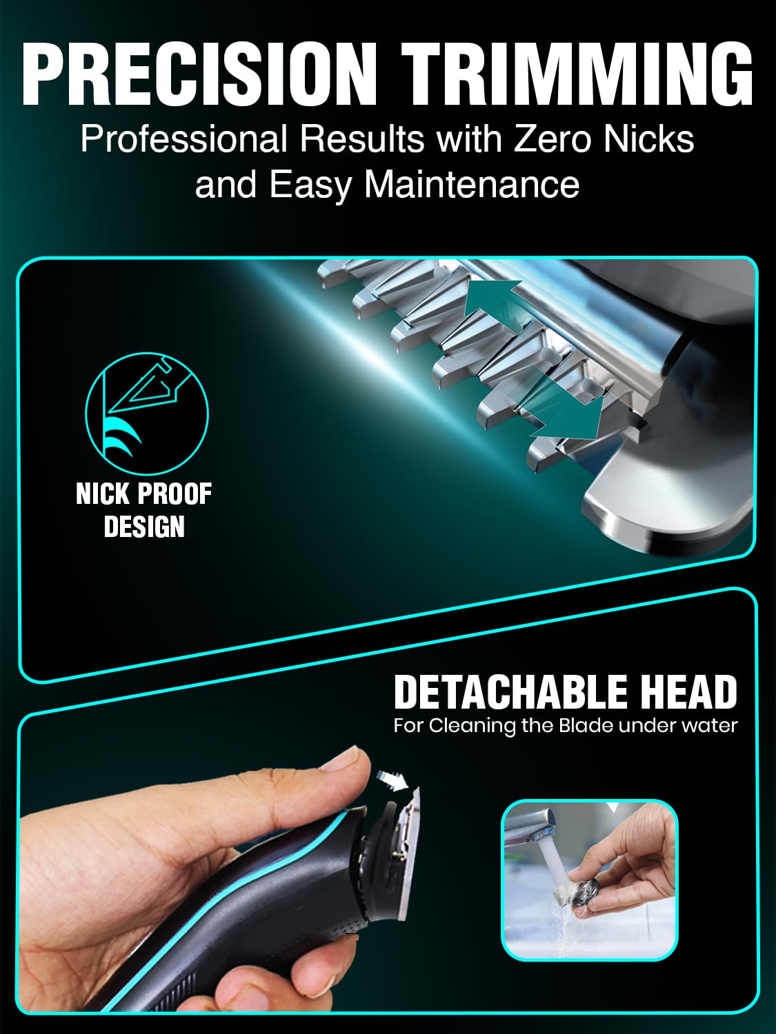 VGR V-055 Professional Electric Hair Clippers Kit | Rechargeable Cordless| with 4 Guide Combs