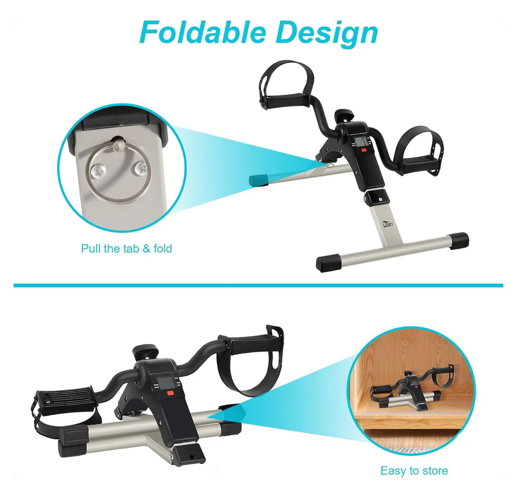 Sport Foldable Pedal Exerciser, Stationary Under Desk Exercise Equipment Arm/Leg/Foot Peddler Exercise