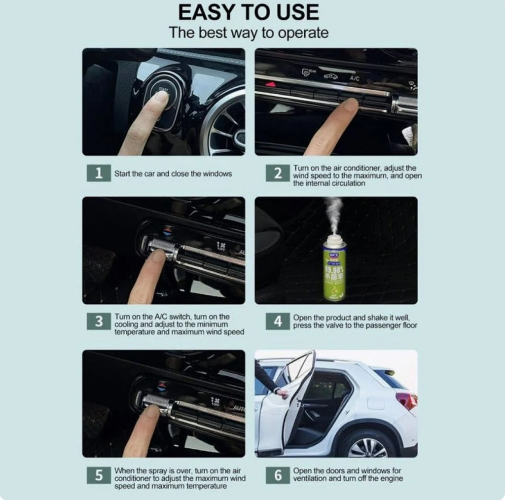 Antibacterial Car & Home Air Freshener, Long Lasting Deodorizer, 180ml