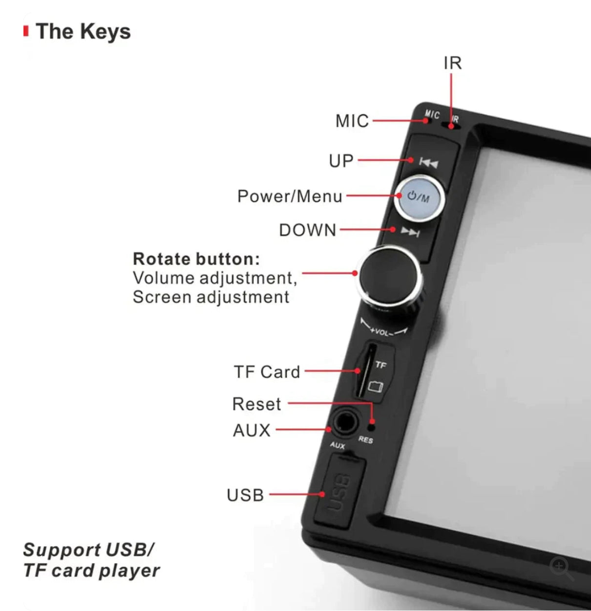 7 INCH DOUBLE HD CAR RADIO STEREO PLAYER WITH DIGITAL TOUCHSCREEN