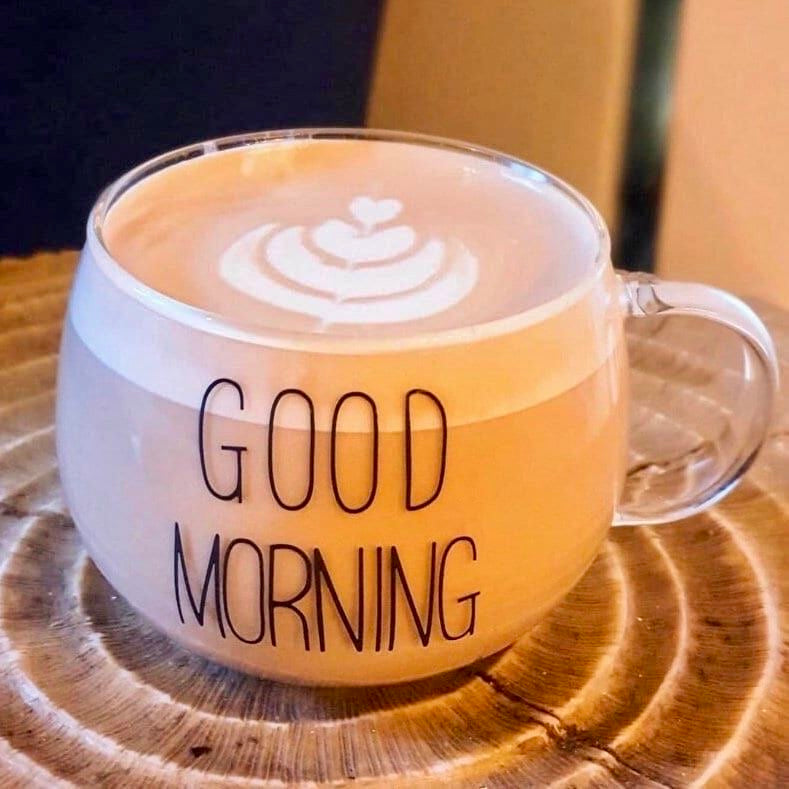 “GOOD MORNING” Glass Mug