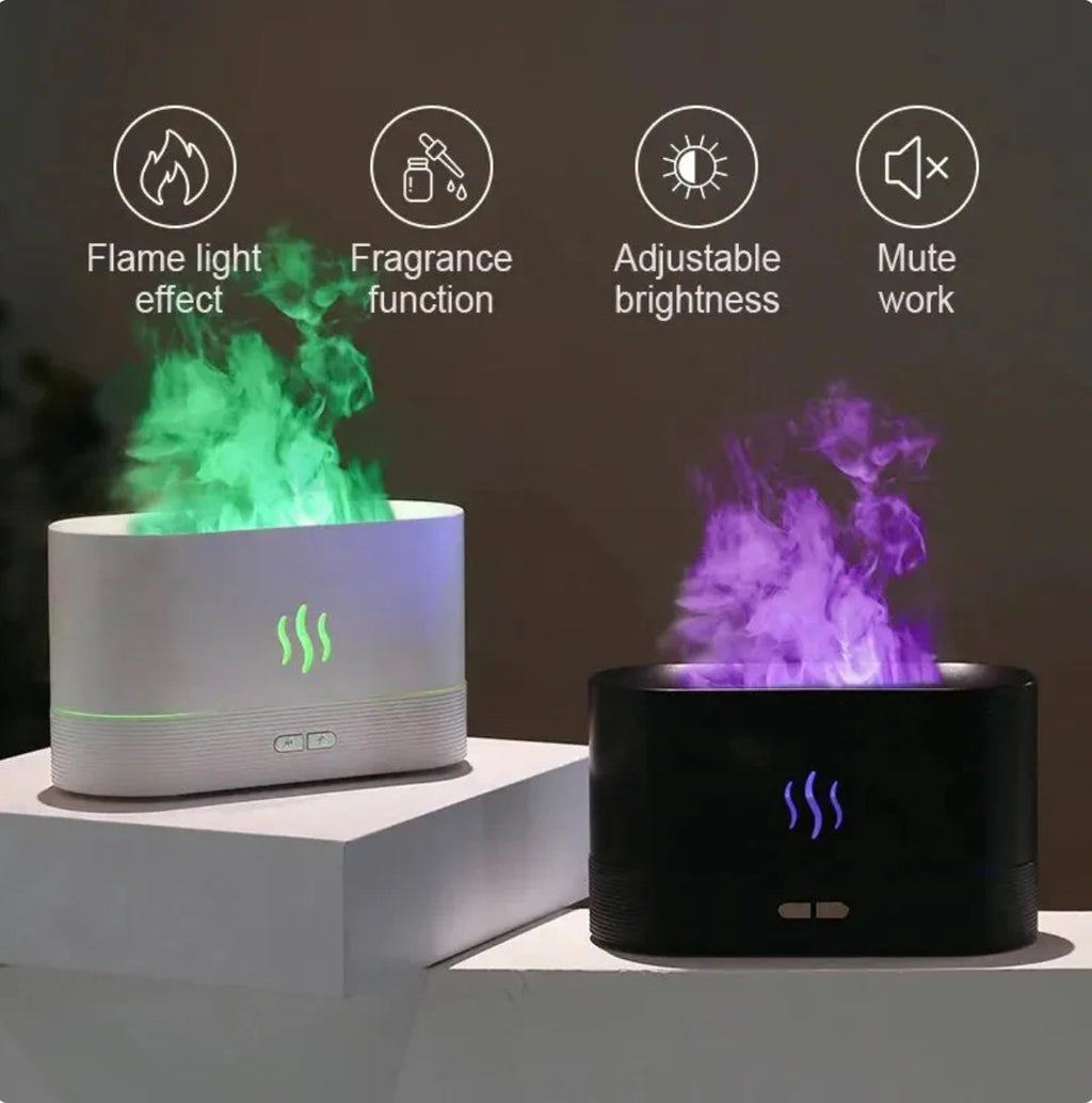 Rgb Flame Fire Humidifier Aromatherapy Diffuser