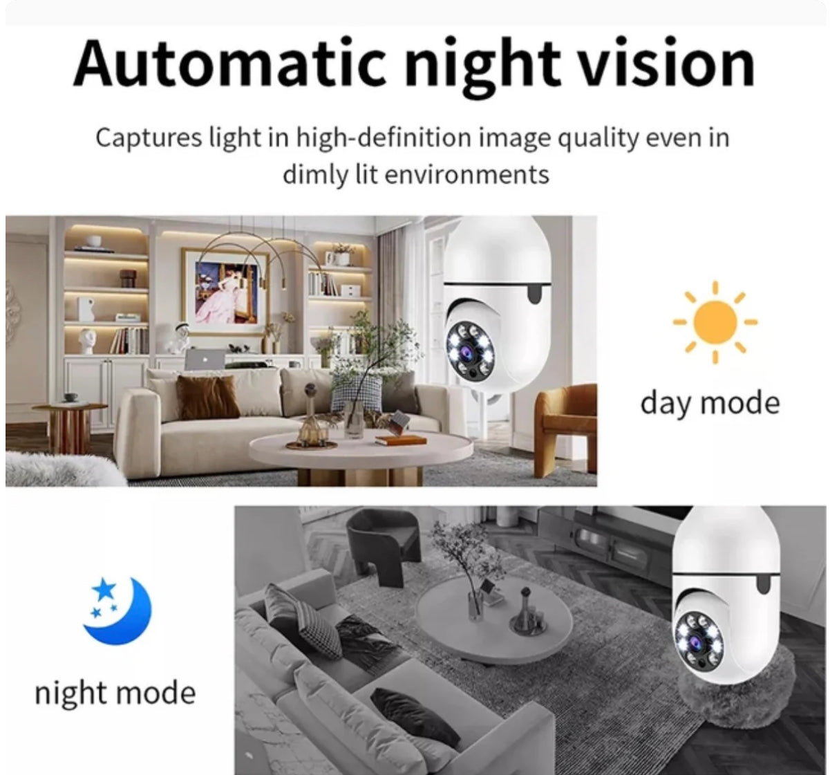 V380 PRO E27 360 Degree LED Light 1080P Wireless Panoramic Home Security WiFi Camera