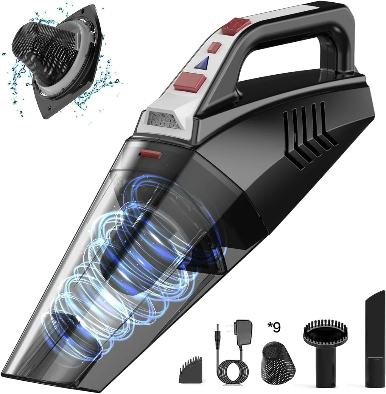 Cordless Handheld Vacuum – Portable Rechargeable Car & Home Mini Vacuum Cleaner 9000Pa