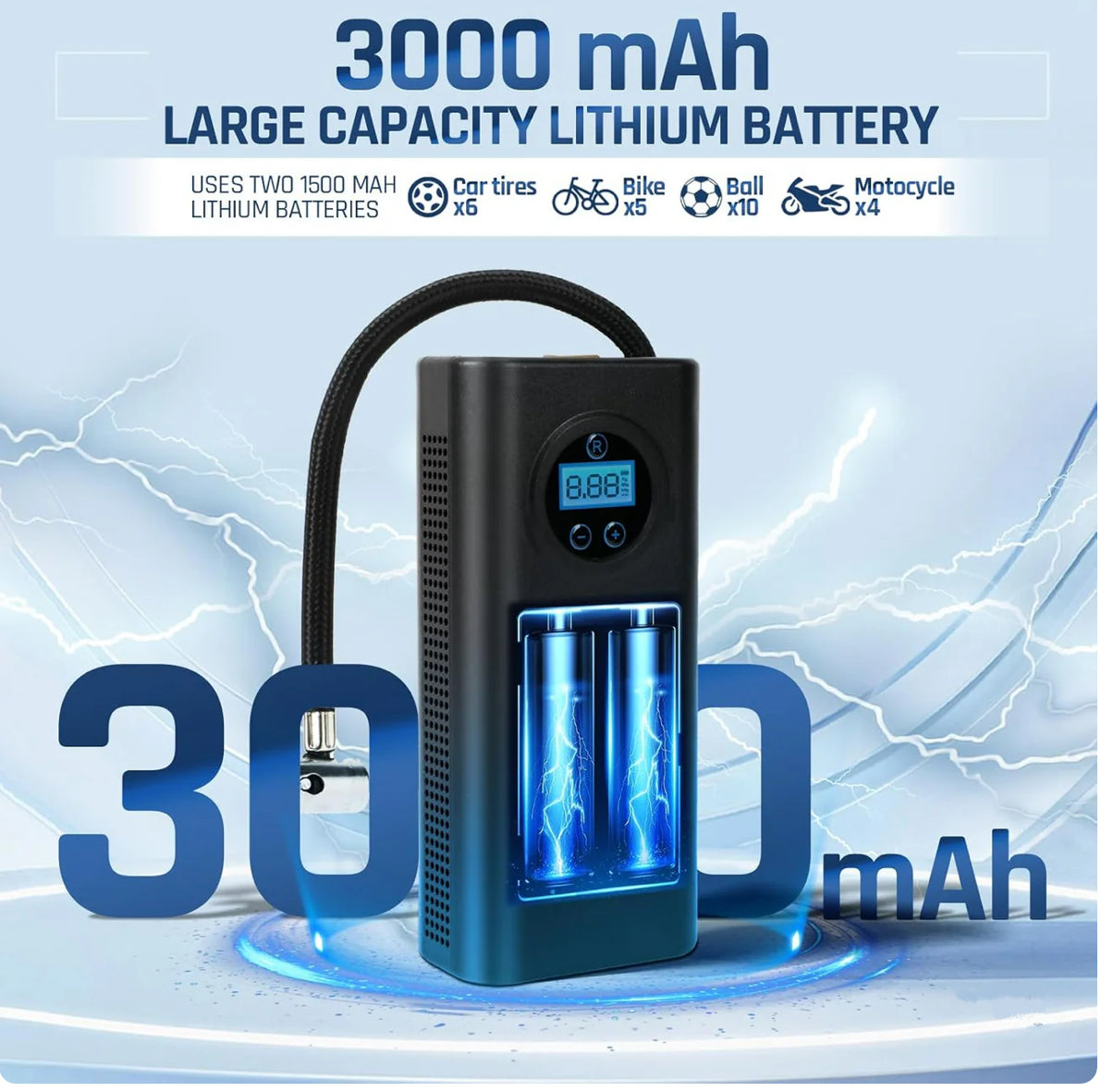 Tire Inflator Portable Air Compressor, Cordless Air Pump