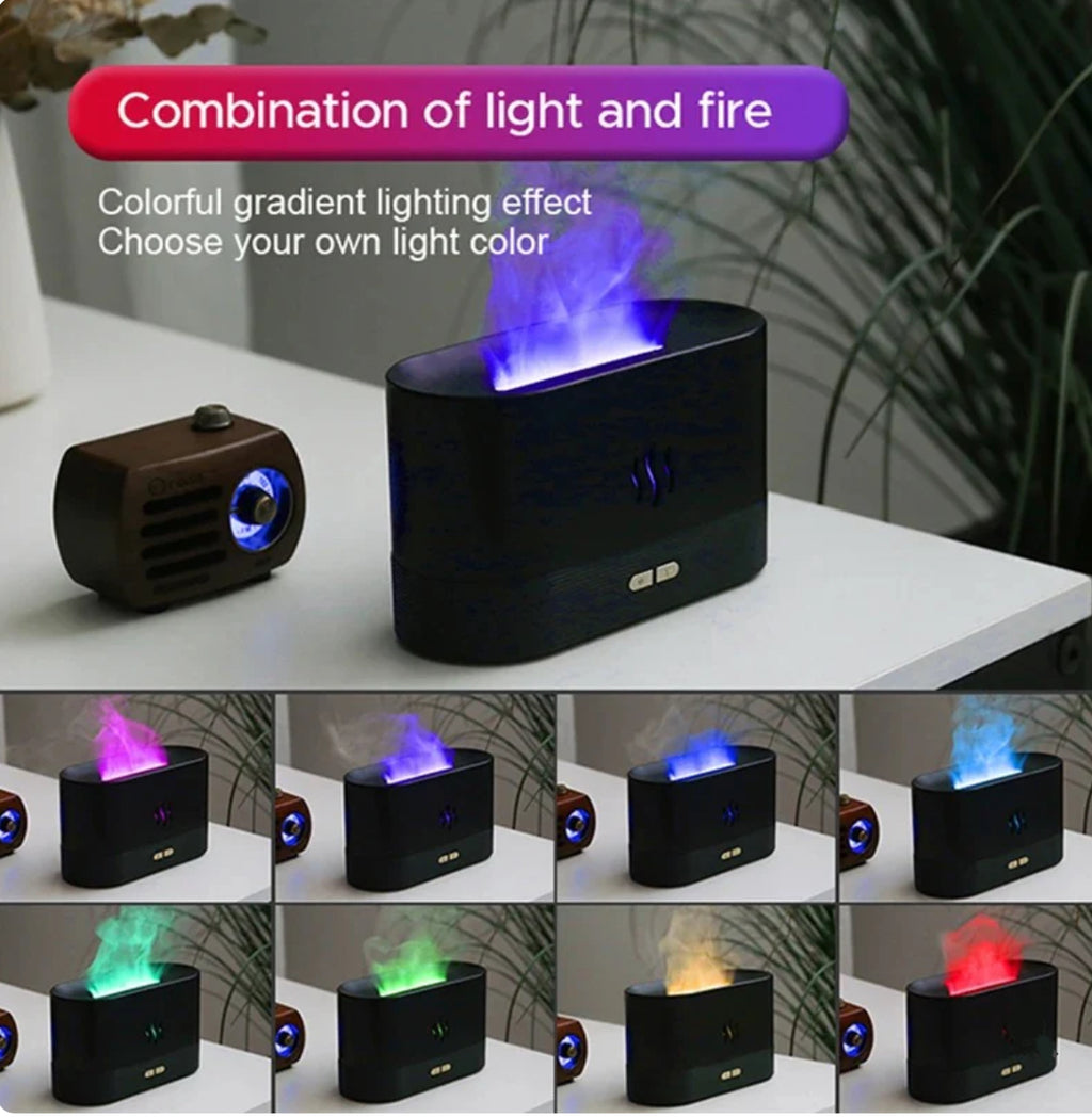 Rgb Flame Fire Humidifier Aromatherapy Diffuser