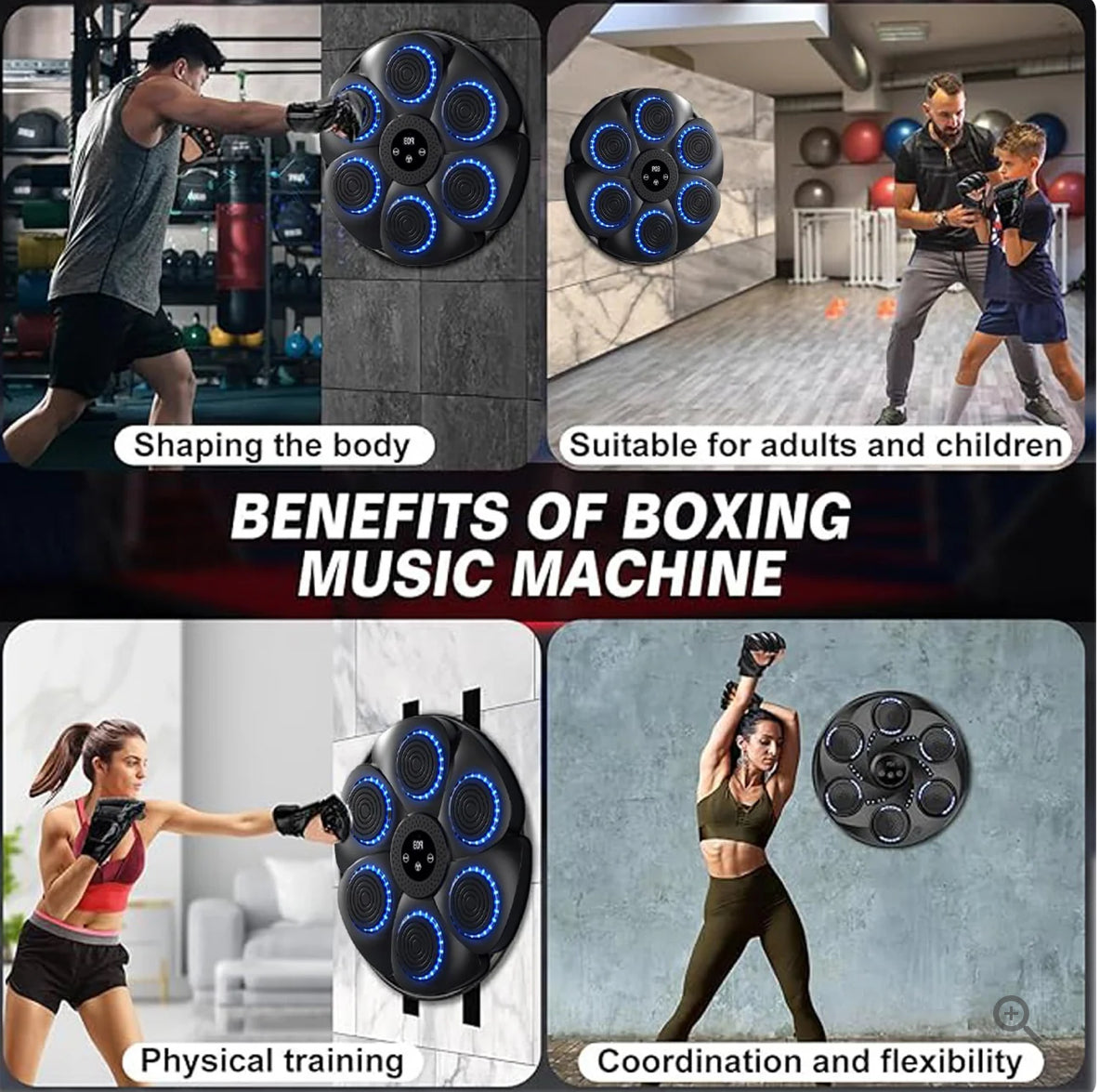 Professional Bluetooth Music Boxing Machine with LED Lights