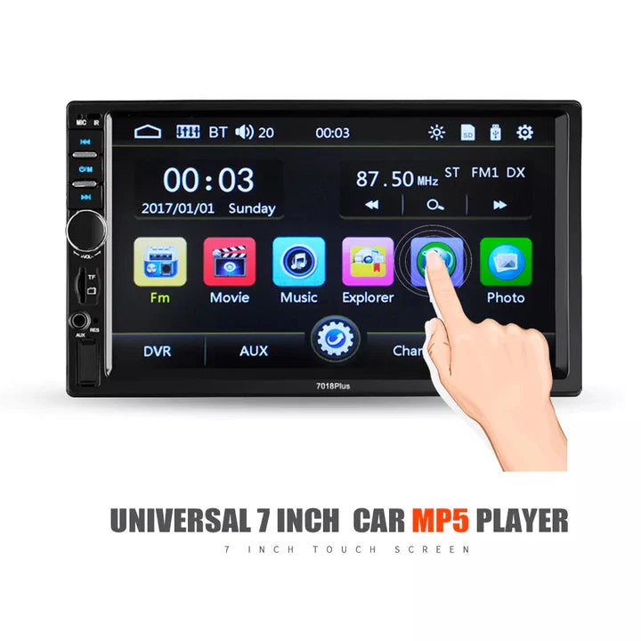 7 INCH DOUBLE HD CAR RADIO STEREO PLAYER WITH DIGITAL TOUCHSCREEN