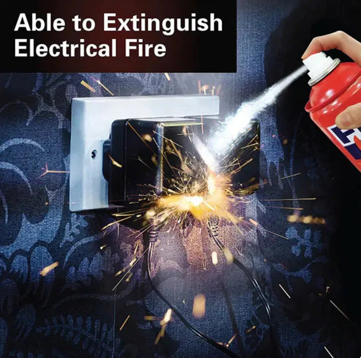 Fire Extinguisher Spray with Stand for Car and Home Use | Fire Stop Aluminium Spray 500ml