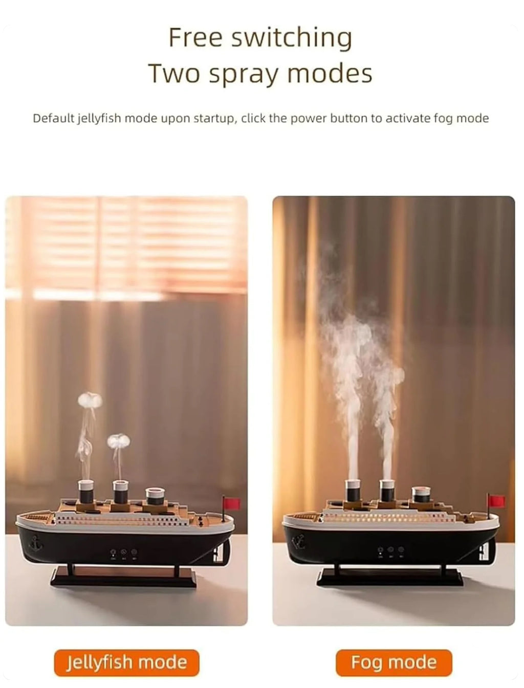 🚢 Titanic Humidifier & Essential Oil Diffuser – Aromatherapy