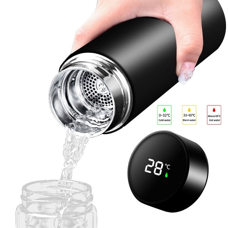 Temperature Display Vacuum Insulated Water Bottle Thermos