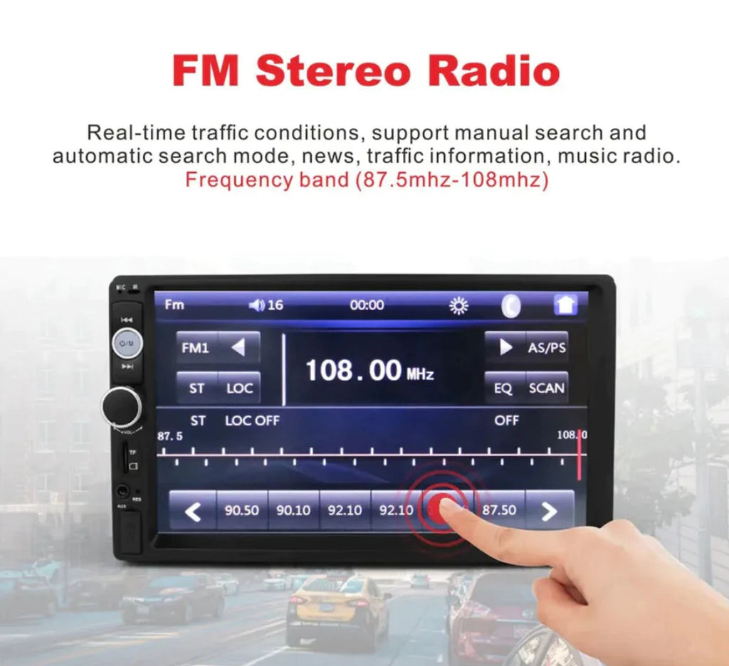 7 INCH DOUBLE HD CAR RADIO STEREO PLAYER WITH DIGITAL TOUCHSCREEN