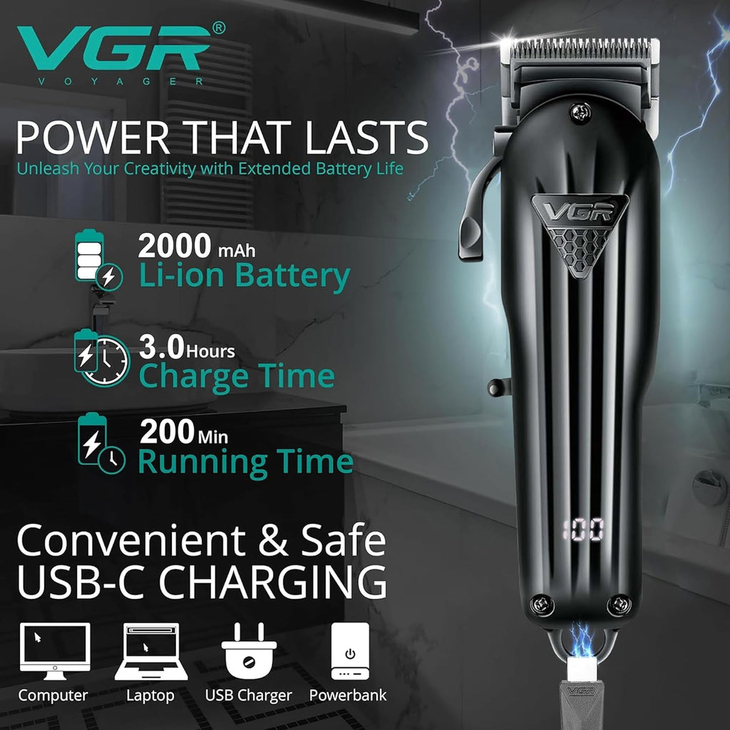 VGR Professional Hair & Beard Trimmer Clipper V282