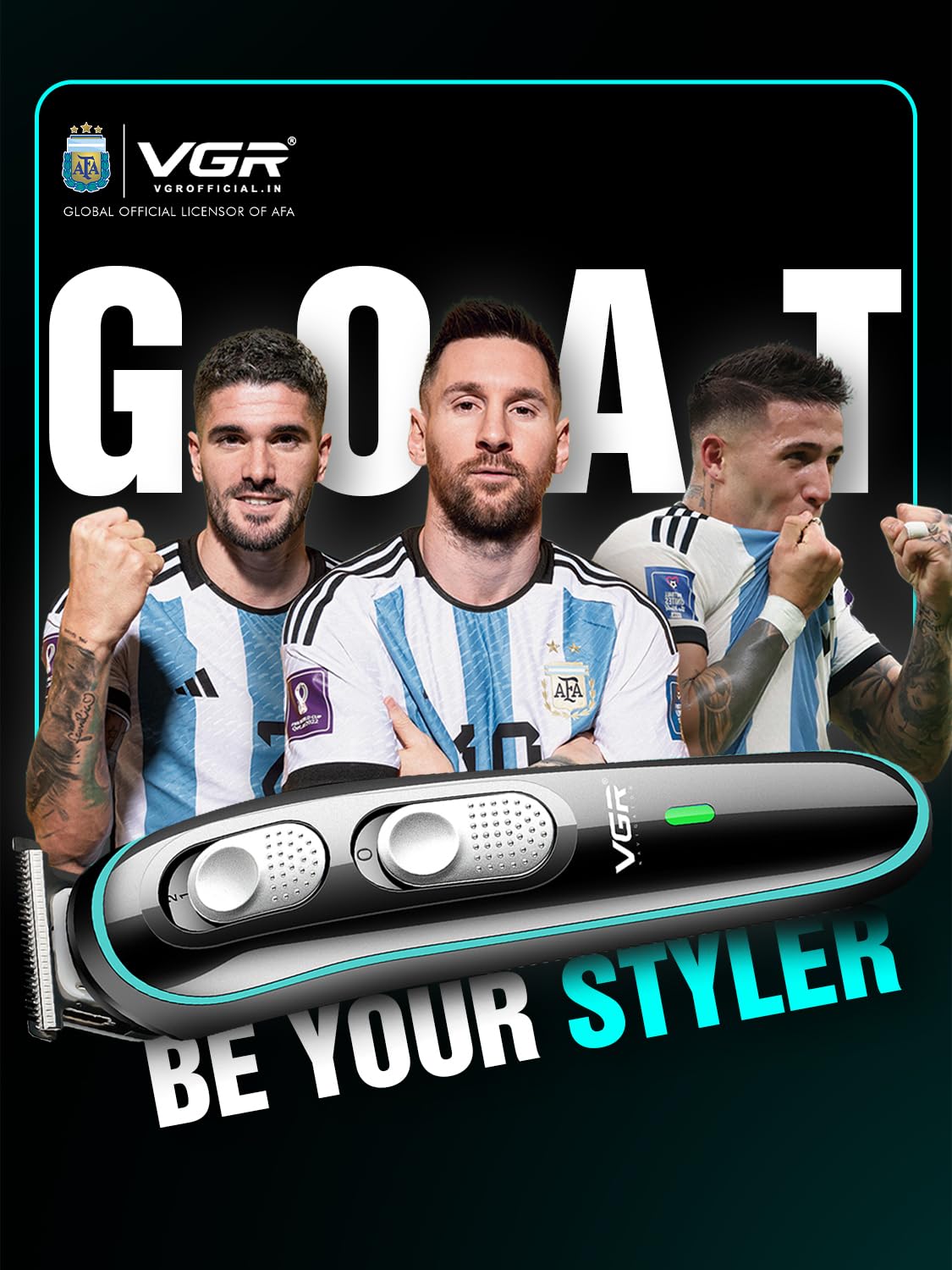 VGR V-055 Professional Electric Hair Clippers Kit | Rechargeable Cordless| with 4 Guide Combs