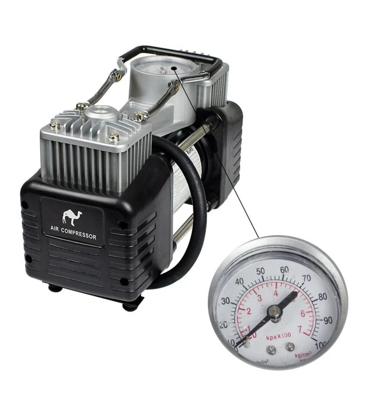 Portable Air Compressor Pump Tire Inflator with Digital Gauge, Heavy Duty Double Cylinder 12V Tire Pump 150 PSI with Tire Repair Kit