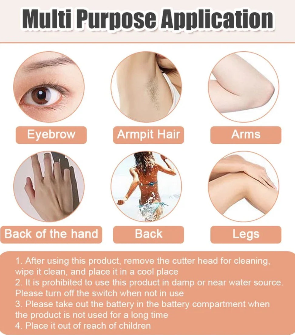 Women Electric Eyebrow Trimmer Hair Removal Epilator Painless