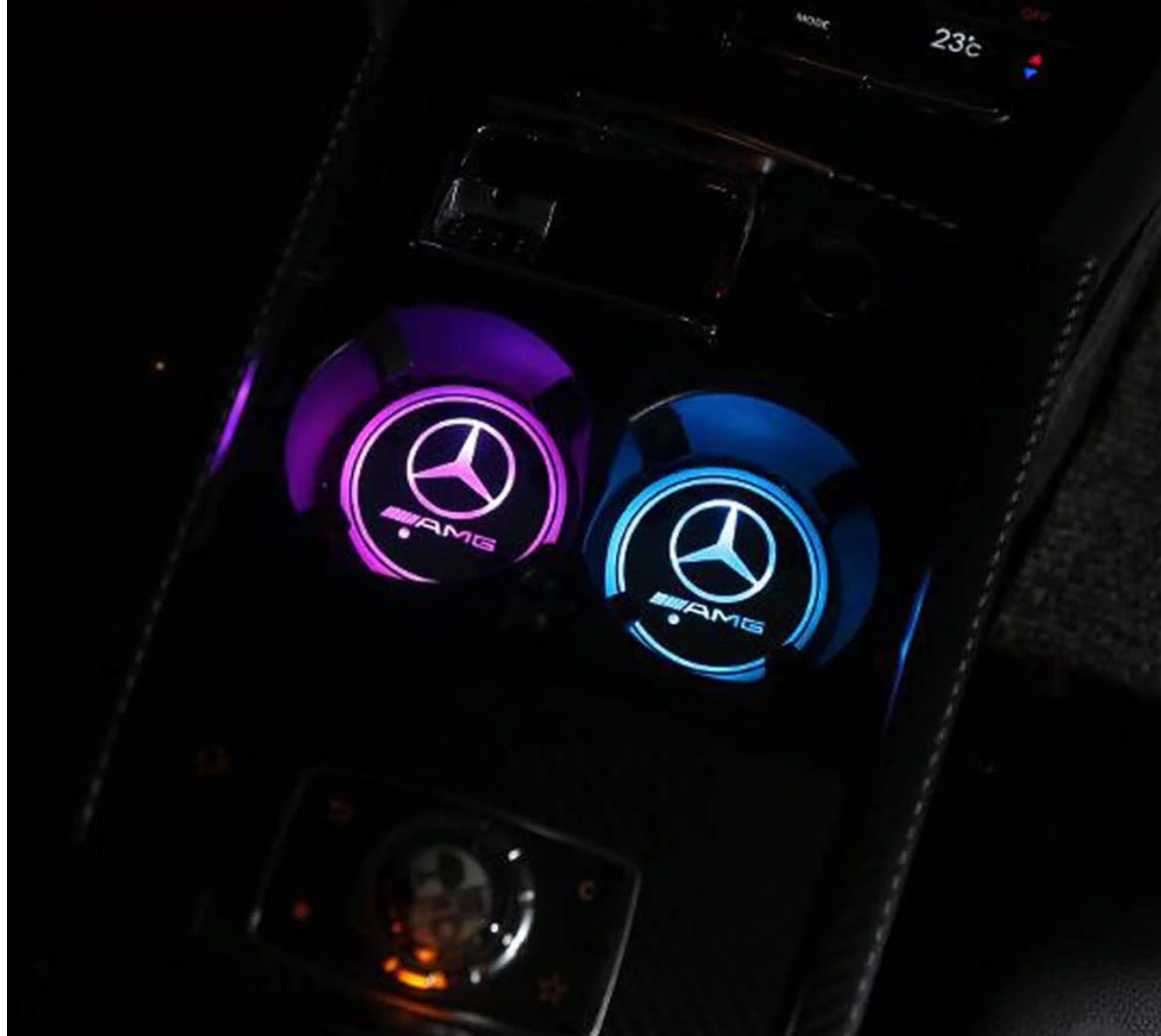 Car LED Light Cup Mat – 7 Color Atmosphere Pad