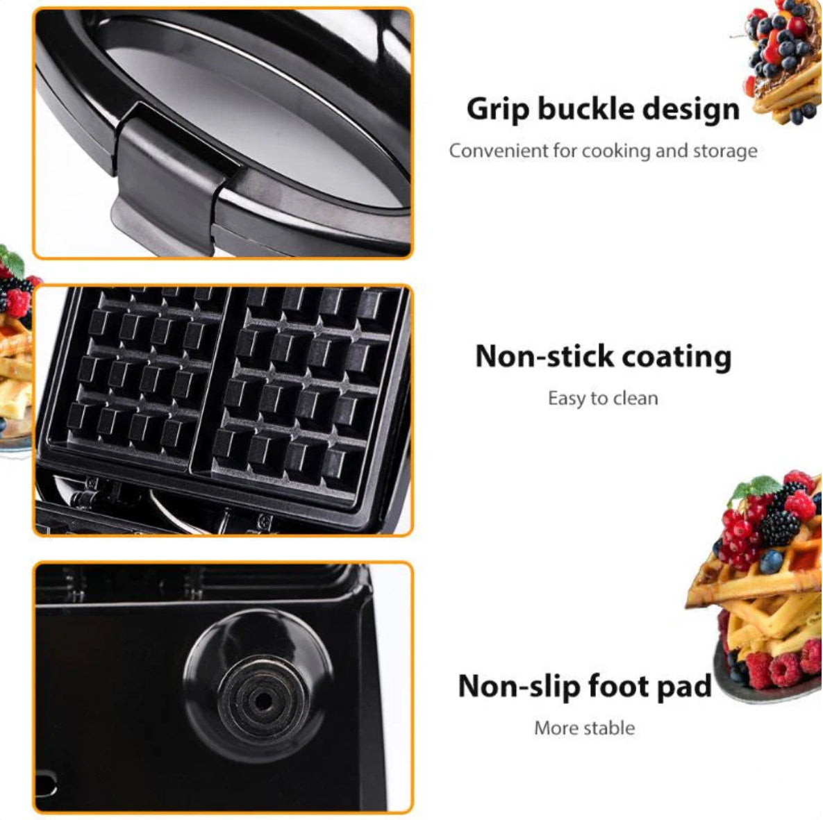 Raf Non-stick Electric Waffle Maker