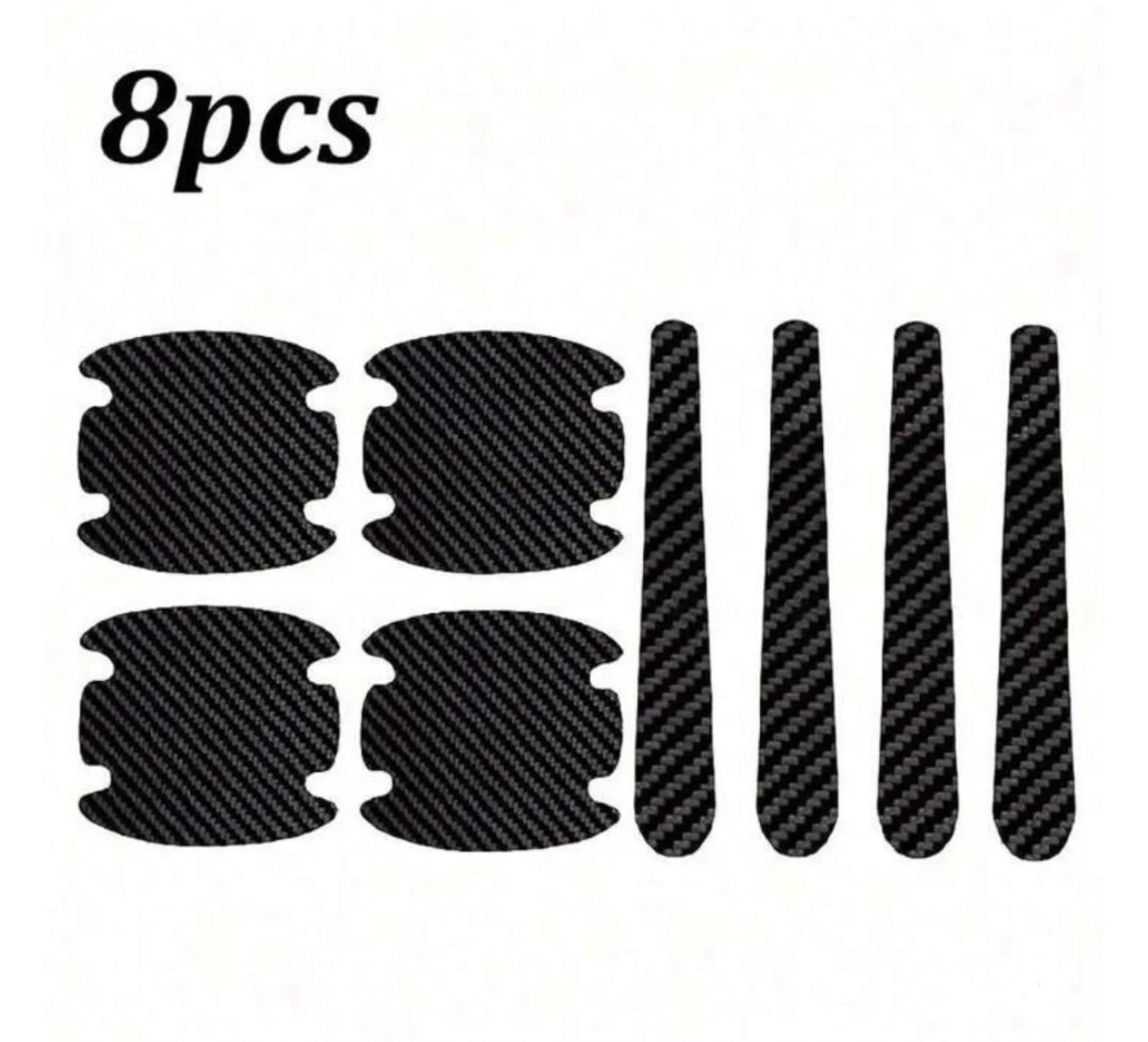 8PCS/SET Carbon Fiber Car Door Handle Protector Cover Inner Bowl Anti Scratch Sticker