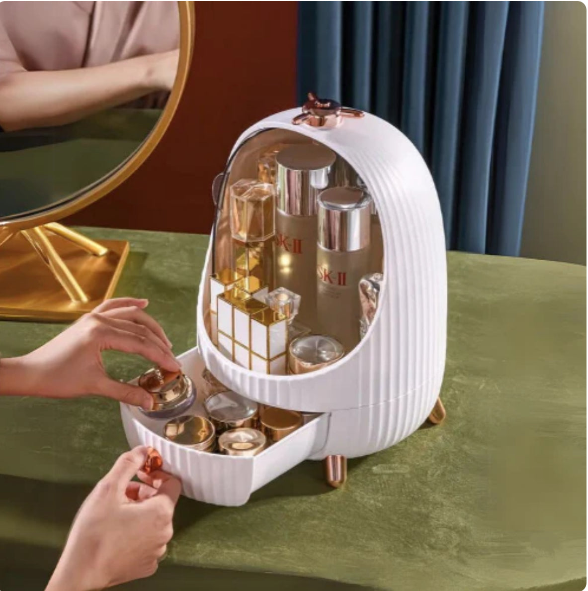 Cosmetic makeup Storage Box with LED Light