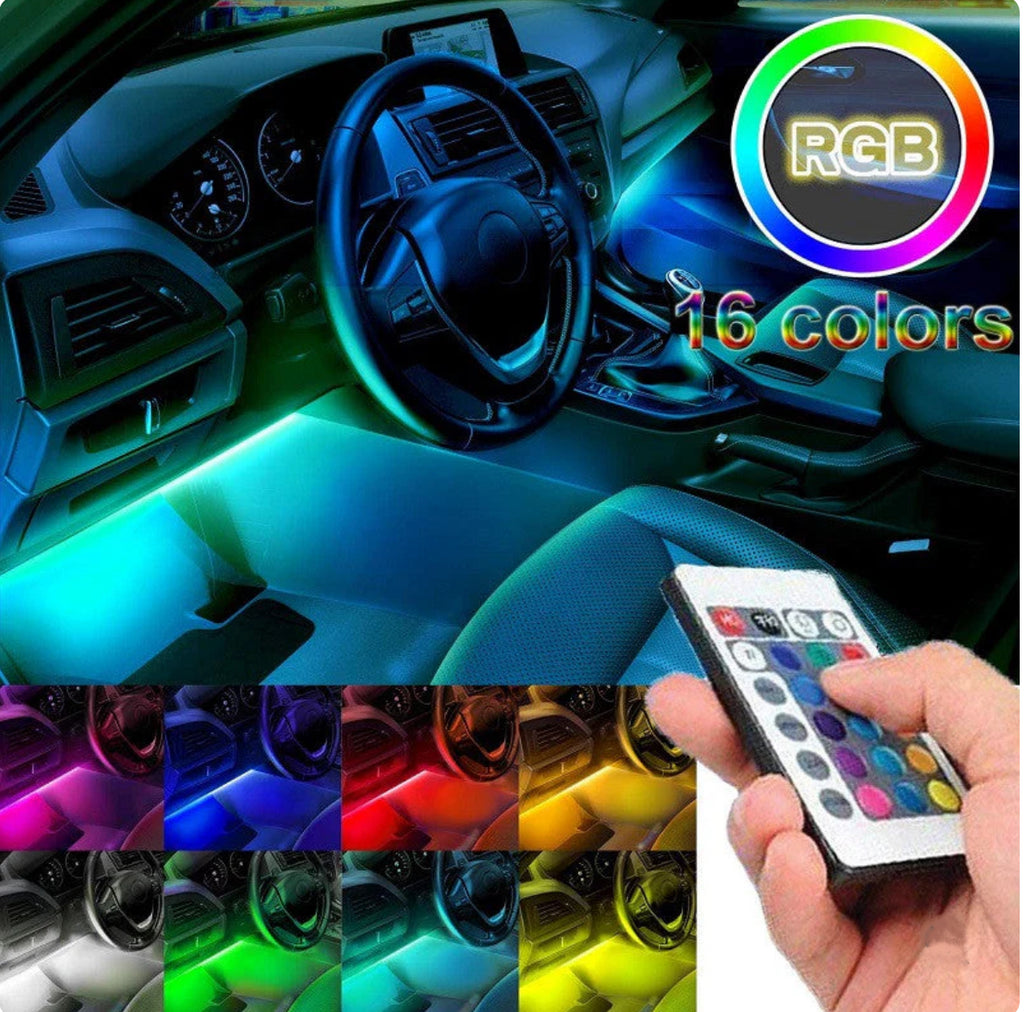 Car Rgb 4 Pcs Waterproof Led Light Strip Remote Or Bluetooth Control