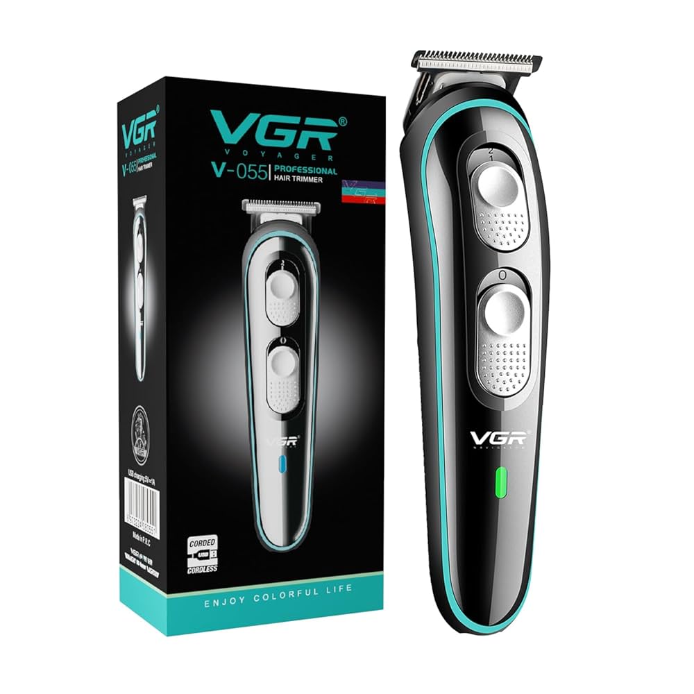 VGR V-055 Professional Electric Hair Clippers Kit | Rechargeable Cordless| with 4 Guide Combs