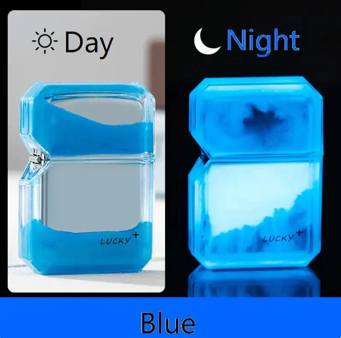 Luminous quicksand fluorescent gas lighter