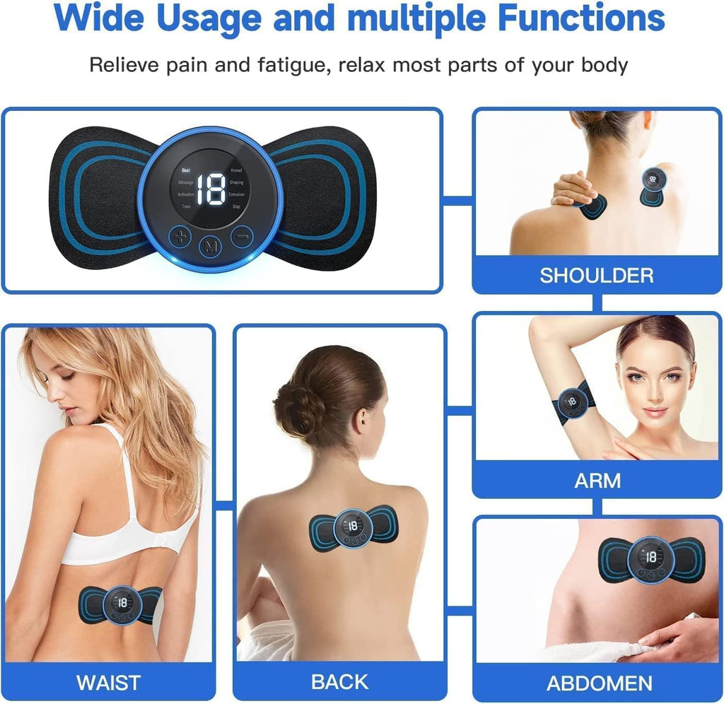 Portable Intelligent Neck and Back Massager, 6 Modes, Adjustable Frequency, Micro Current Massage, Relaxation Gifts