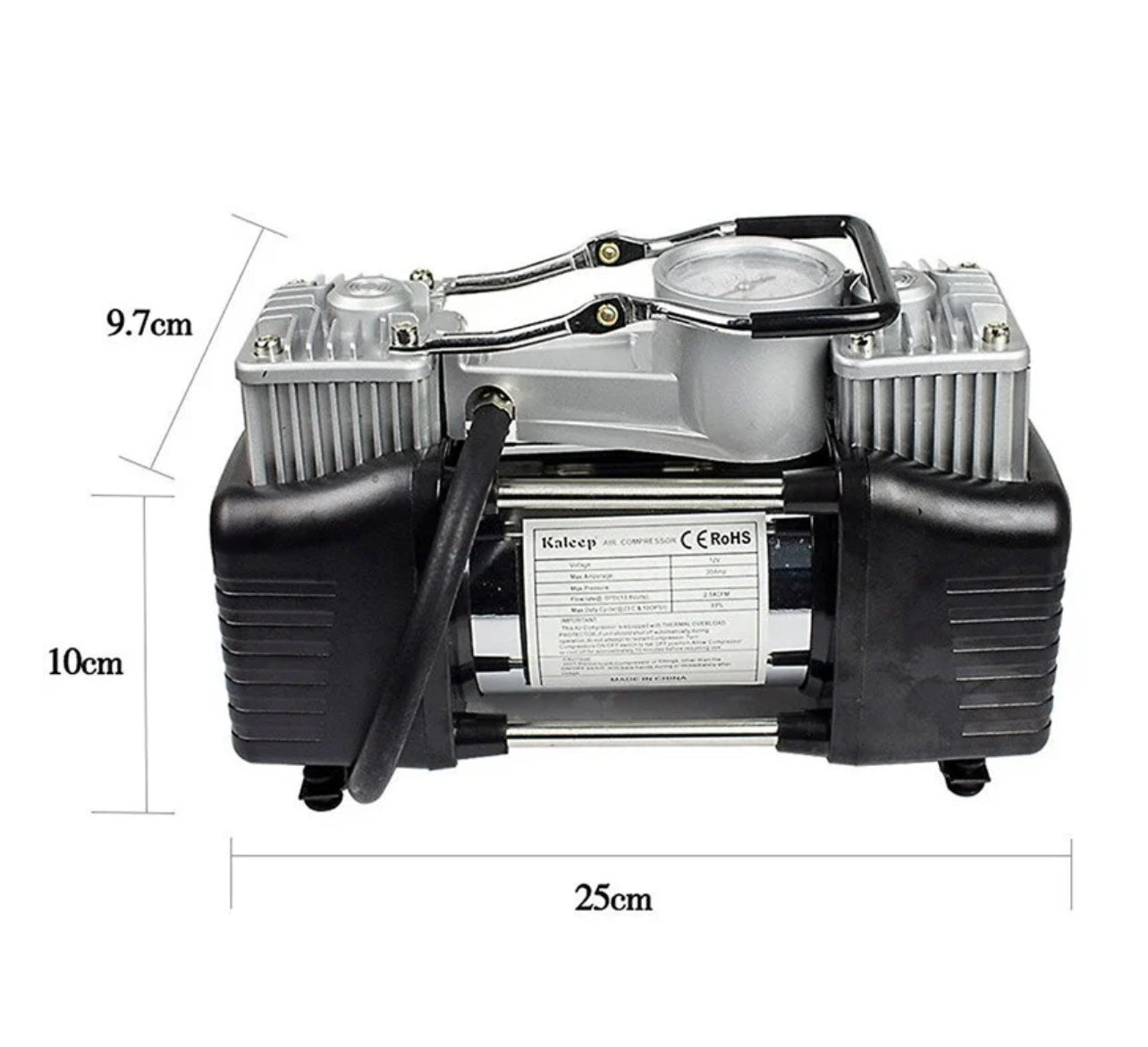 Portable Air Compressor Pump Tire Inflator with Digital Gauge, Heavy Duty Double Cylinder 12V Tire Pump 150 PSI with Tire Repair Kit