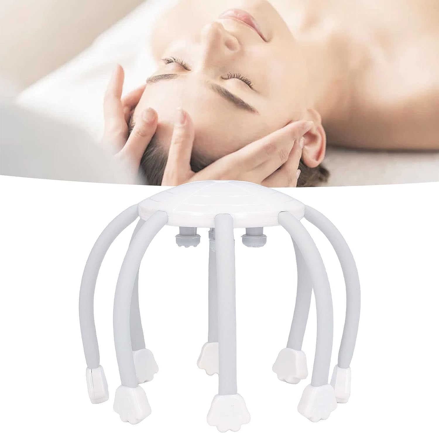 Portable Electric Head Massager – Hands-Free Black Design for Stress, Headache & Pain Relief