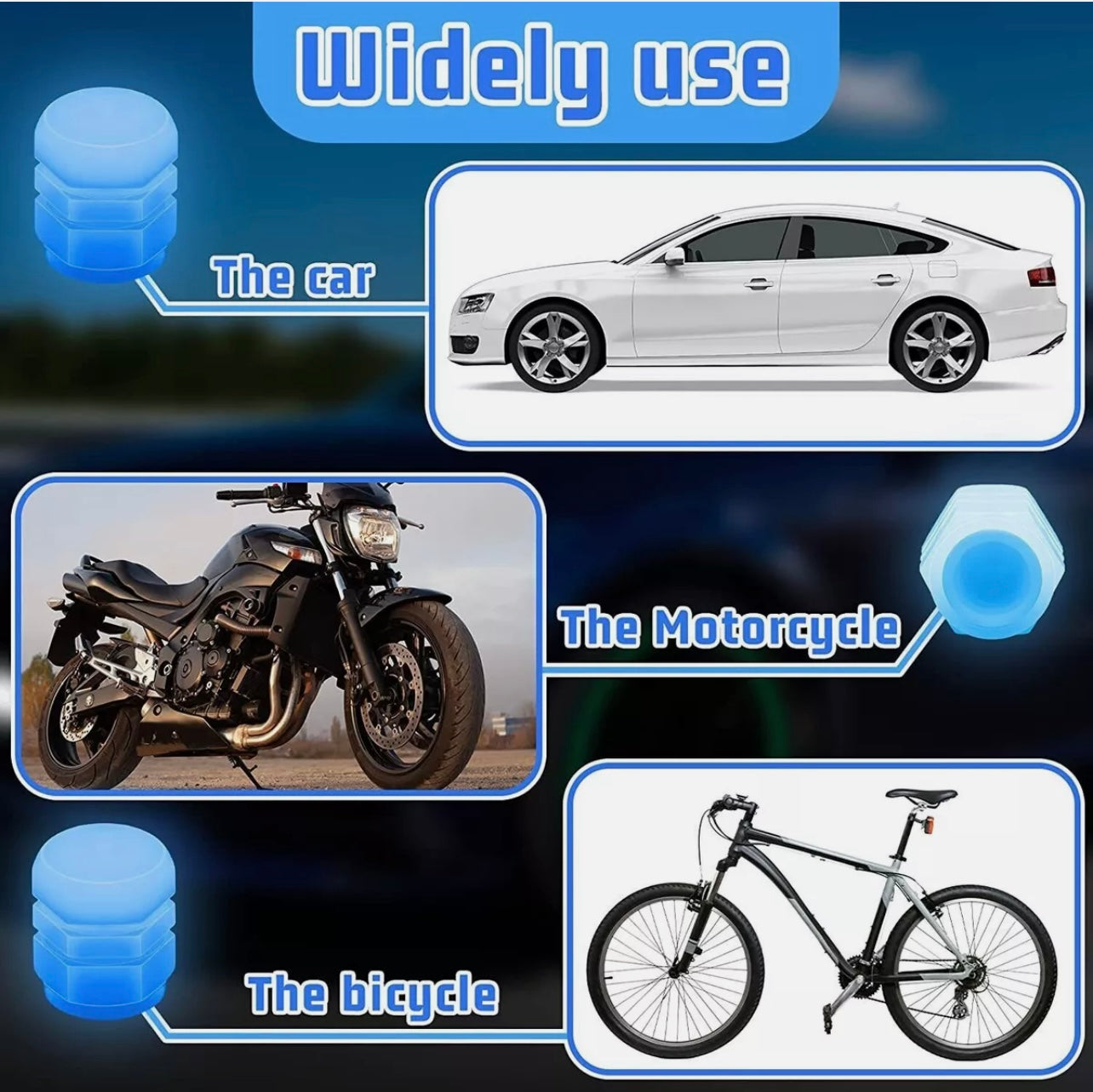 Luminous tire valve (4pcs)