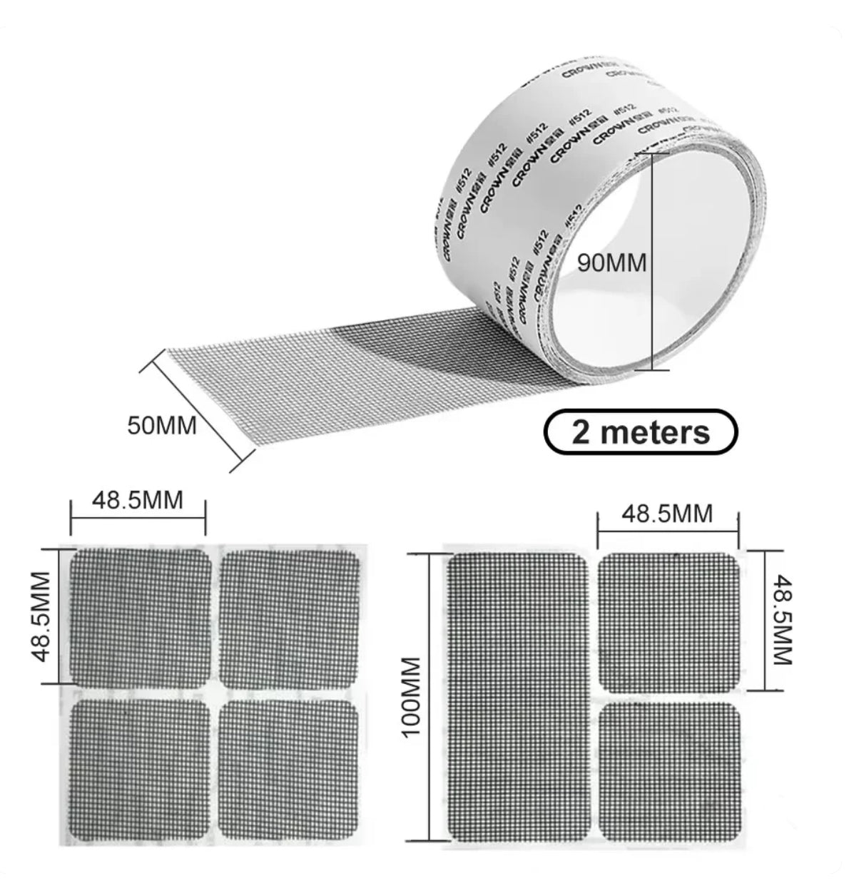 Window Screen Mosquito Net Repair Tape Strong Self Adhesive Fiberglass Patch Covering Mesh