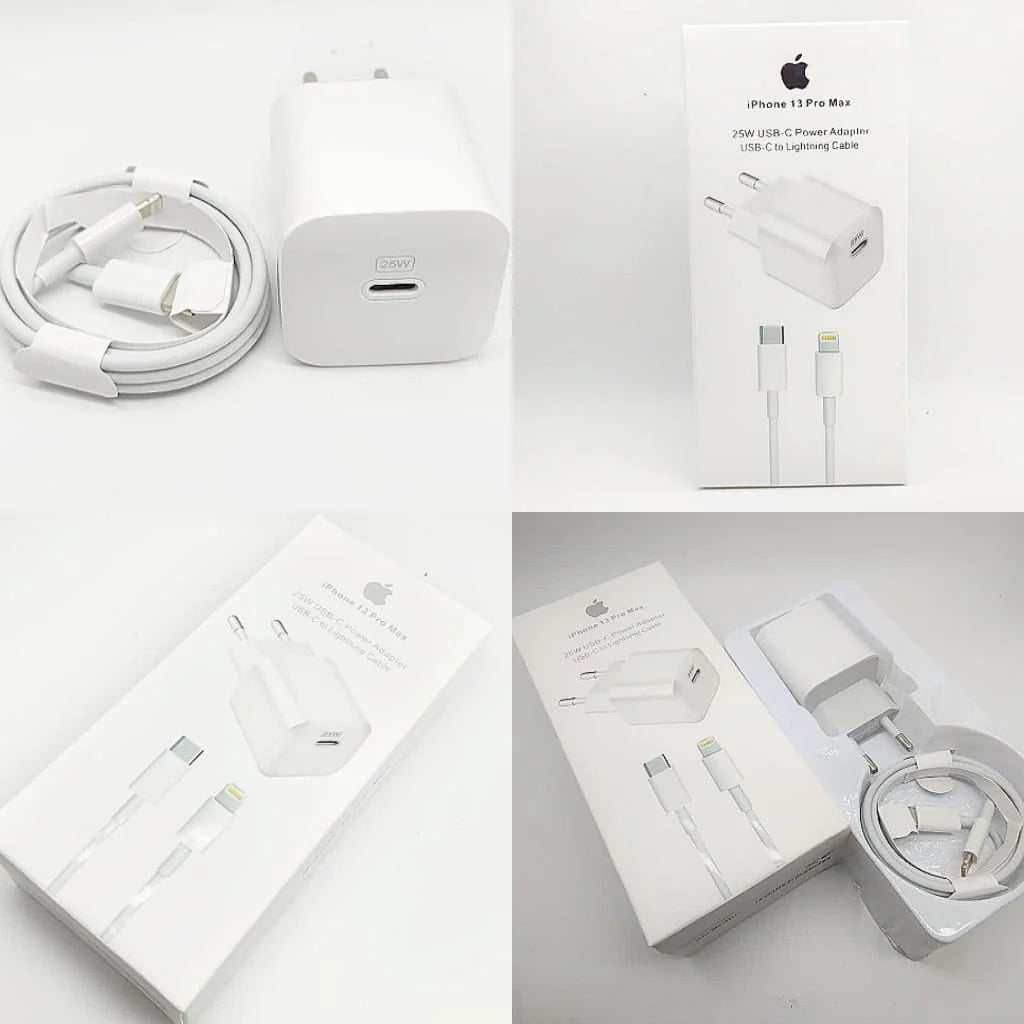 25W PD Adapter Charger USB-C to Lightning Cable For iPhone