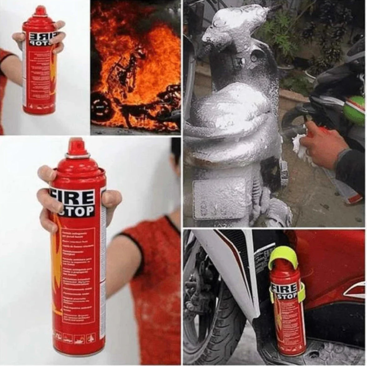 Fire Extinguisher Spray with Stand for Car and Home Use | Fire Stop Aluminium Spray 500ml