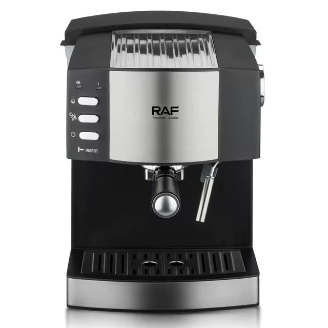 Raf Espresso Coffee Maker 850W Strong Power 1.6L Cafe Machine Steam Foaming Machine R113