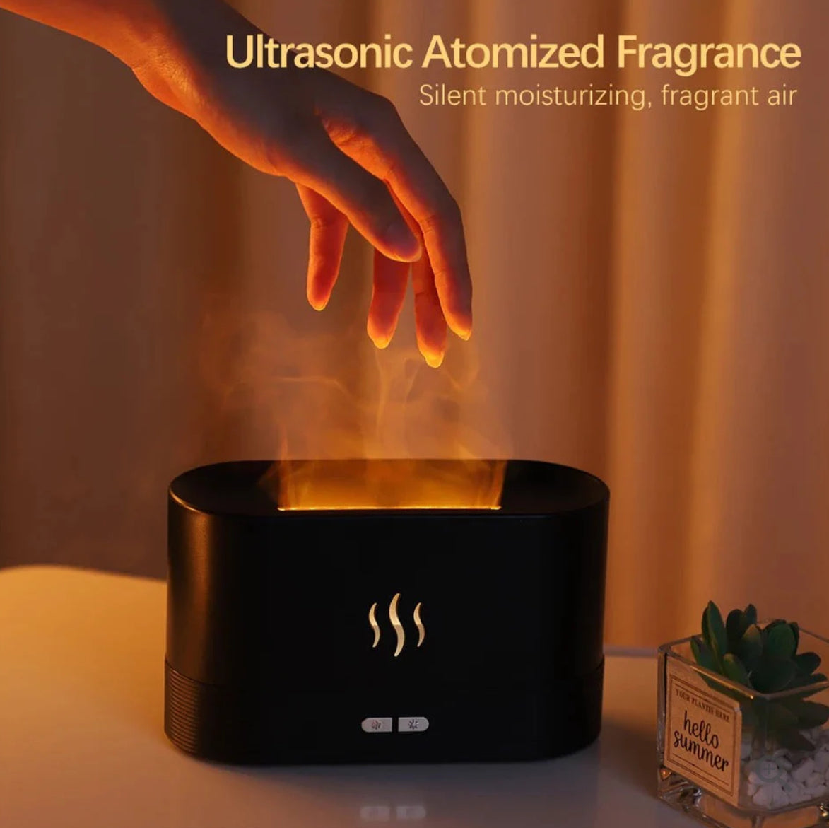 Rgb Flame Fire Humidifier Aromatherapy Diffuser